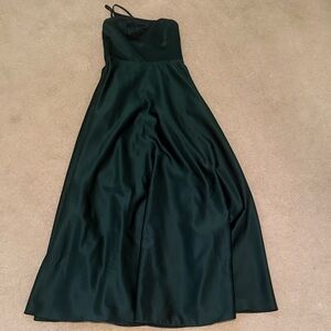 David's Bridal Dark Green Maxi Dress